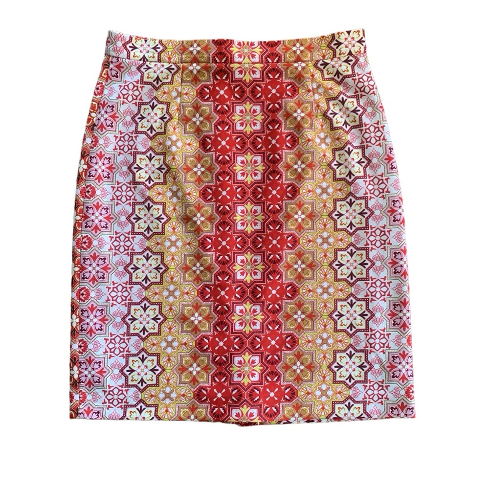 Floral Patterned Skirt - Red and Gold